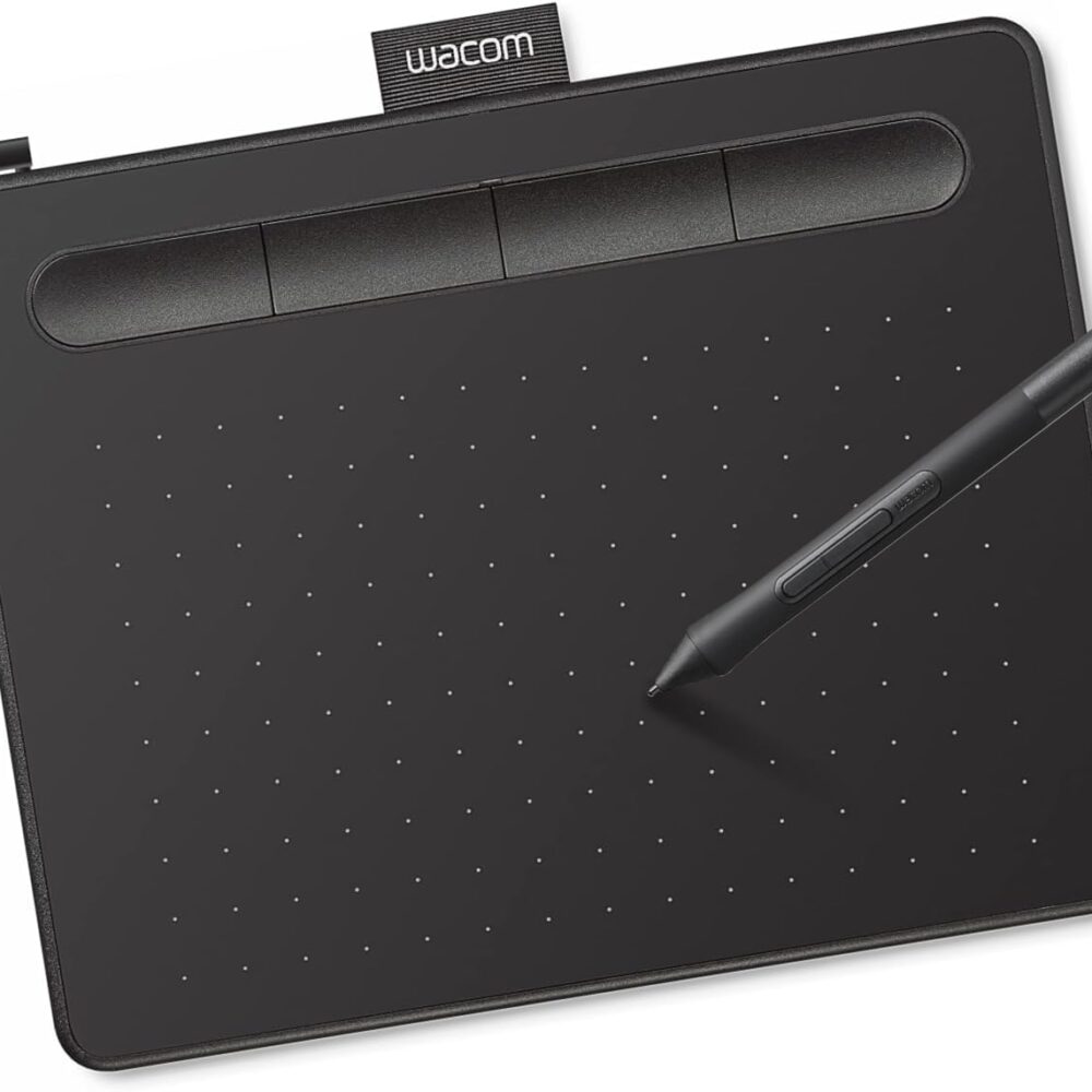 Wacom Intuos Small, Wired Graphic Drawing Tablet with Pen + Software | Battery-free pen, 4 ExpressKeys for shortcuts, works with Mac, Windows & Chromebook; Ideal for creators, students & teachers