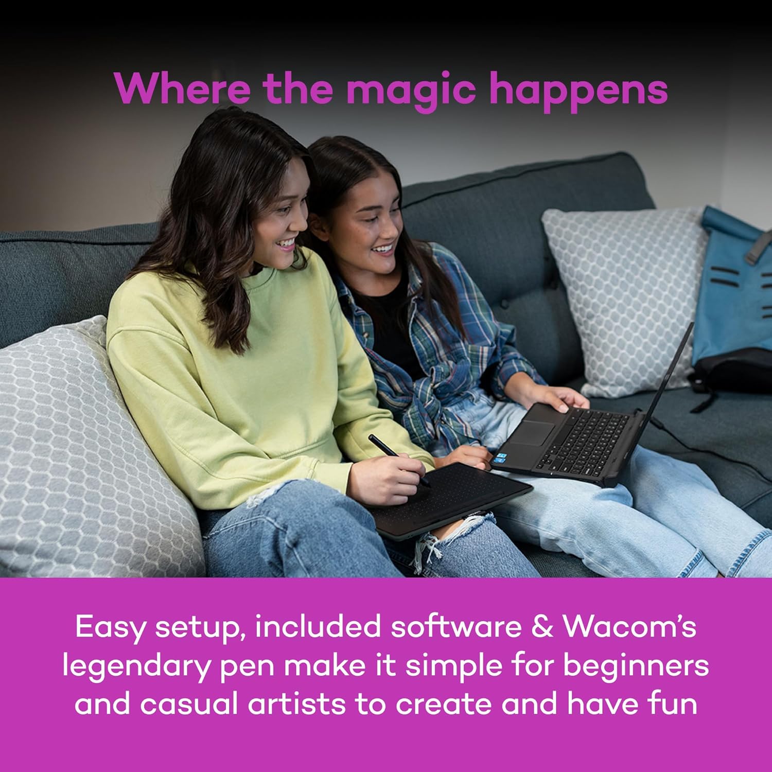 Wacom Intuos Small, Wired Graphic Drawing Tablet with Pen + Software | Battery-free pen, 4 ExpressKeys for shortcuts, works with Mac, Windows & Chromebook; Ideal for creators, students & teachers - Image 3