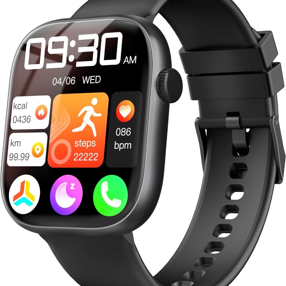 Smart Watch for Men Women with Alexa Built-in, Bluetooth Calling, 1.83'' HD Touch Screen Fitness Tracker with Heart Rate/Sleep Monitor, 120+ Sports Modes, IP68 Water-Resistant Watch for Android & iOS